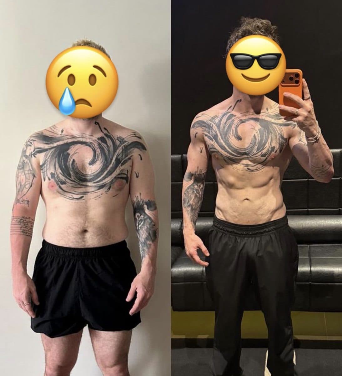 Antes e depois de aluno do João Pedro