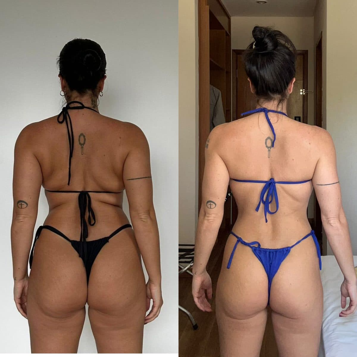 Antes e depois de aluna do João Pedro, de costas